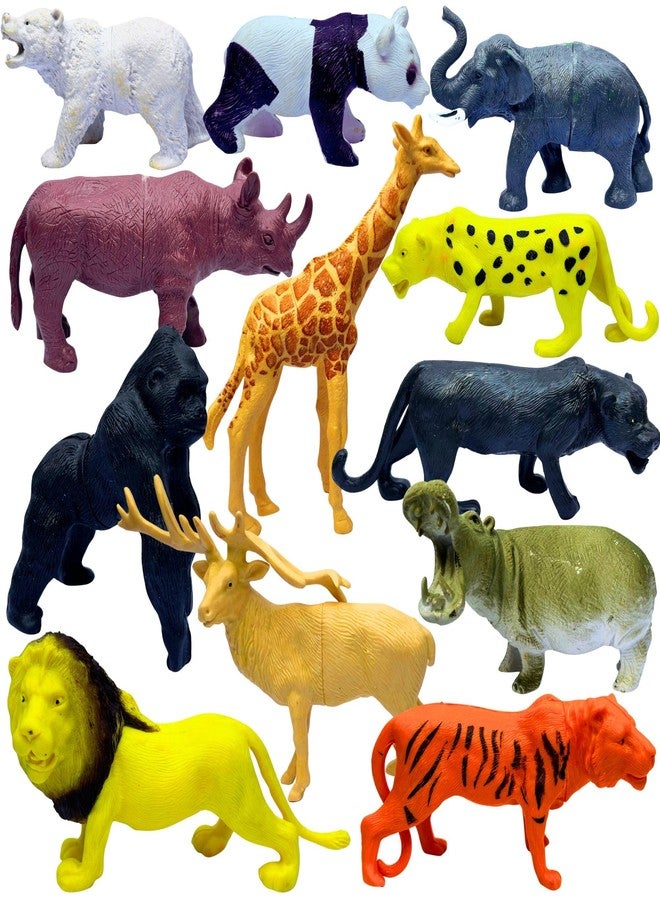 MALLEXO Big Size Realistic Forest Wild Animal Action Figures Playset for Kids 3+| 12PCS Jungle Animals Figurine Party Favor Toy for Boys and Girls Birthday Gift for Children Learning & Decoration Item - Image 1